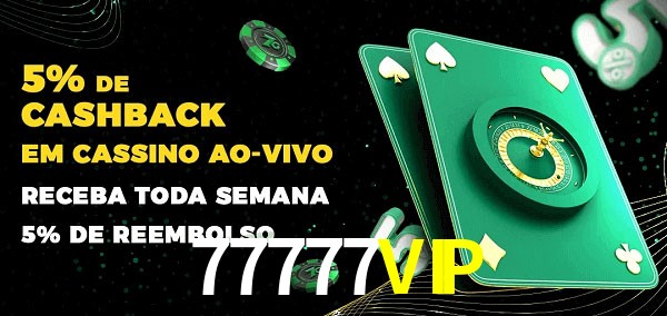 Promoções do cassino ao Vivo 77777VIP